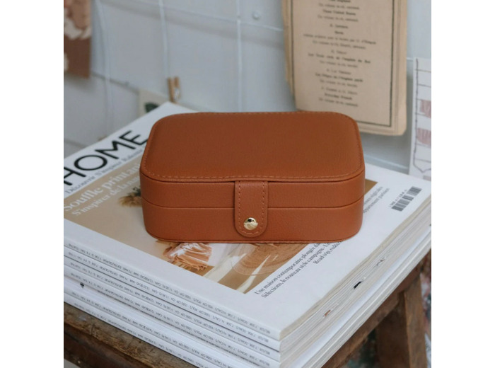 Maison Scarlett boîte à bijoux De Voyage Brigitte Cuir PU Camel