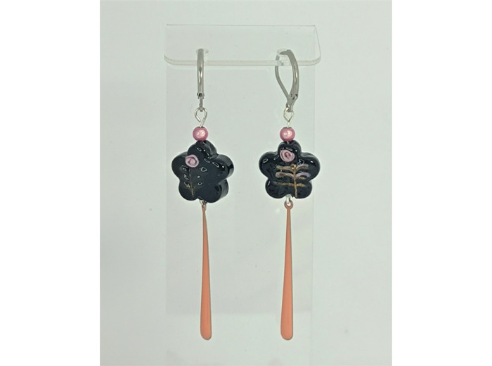 B.O. fleur noire/rose