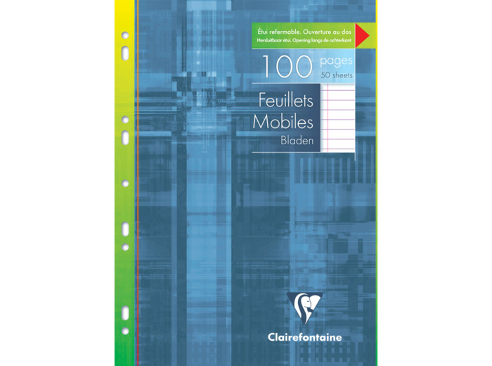 Feuillets mobiles 21x29,7 - 100 pages - Ligné + marge