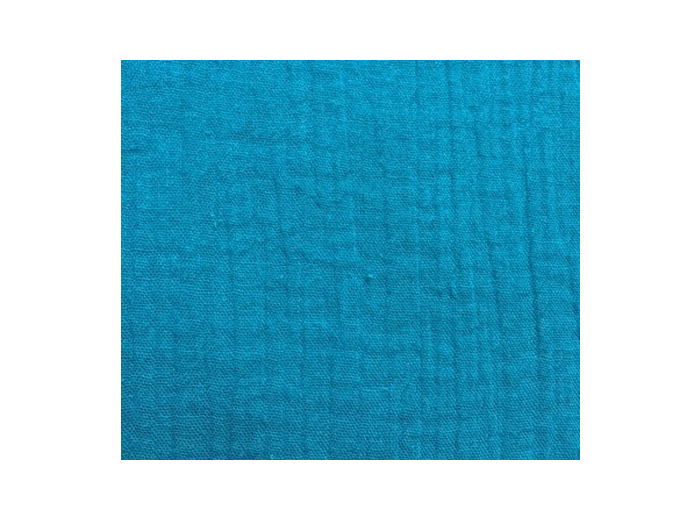 Tissu double gaze bleu canard