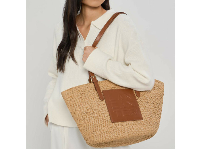 Lancaster Le Panier Sac Cabas Osier 518-080 Cognac