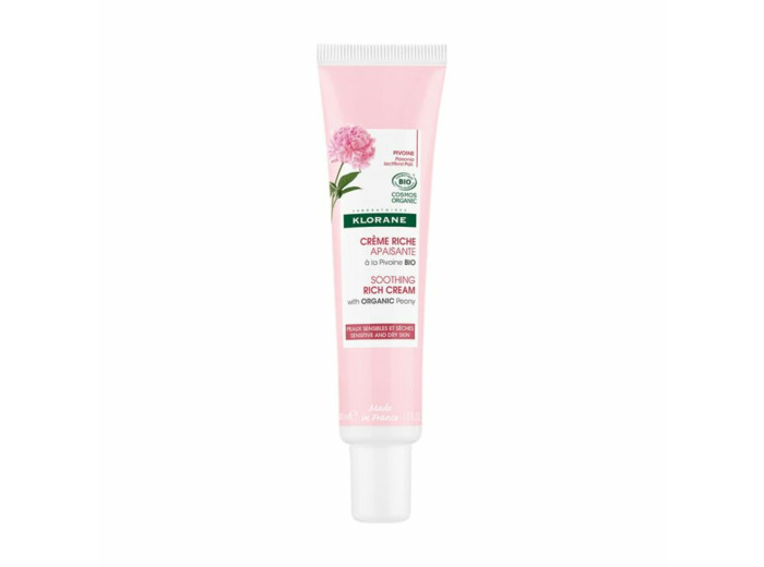 Crème Riche Apaisante Bio 40ml Pivoine Peaux Sensibles et Sèches Klorane