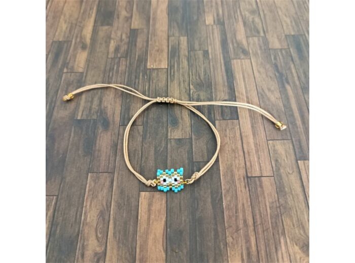 Bracelet Miyuki hibou turquoise