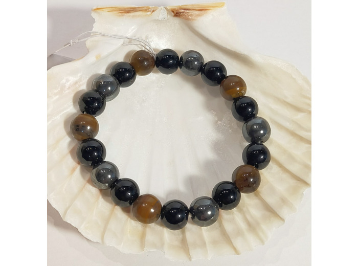 Œil de tigre, hématite, obsidienne