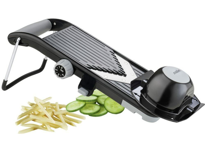 Moha 6540399207 Mandoline en V, PP/ABS/SBS/TPE/INOX, Noir/Gris, 29 x 6,4 x 6,4 cm