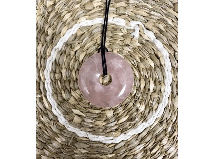 PENDENTIF DONUT QUARTZ ROSE