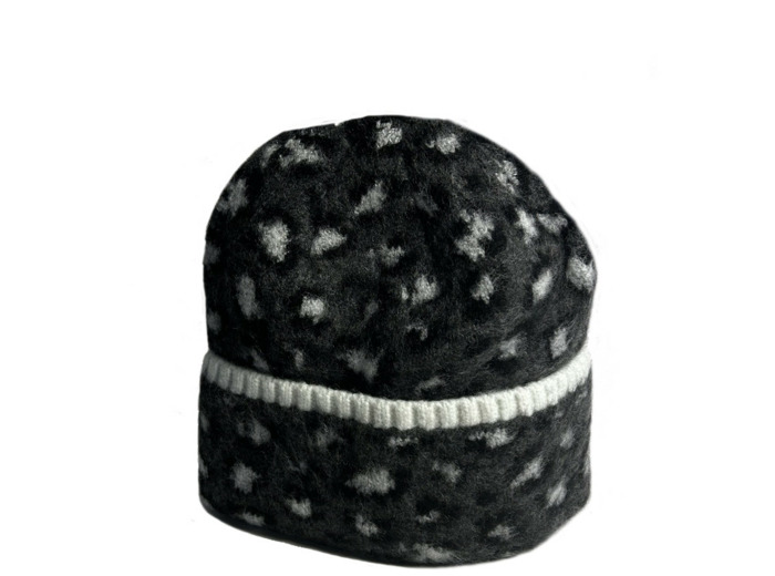 Fonem Rêve Sauvage Bonnet A Revers Aux Motifs Léopard Anthracite