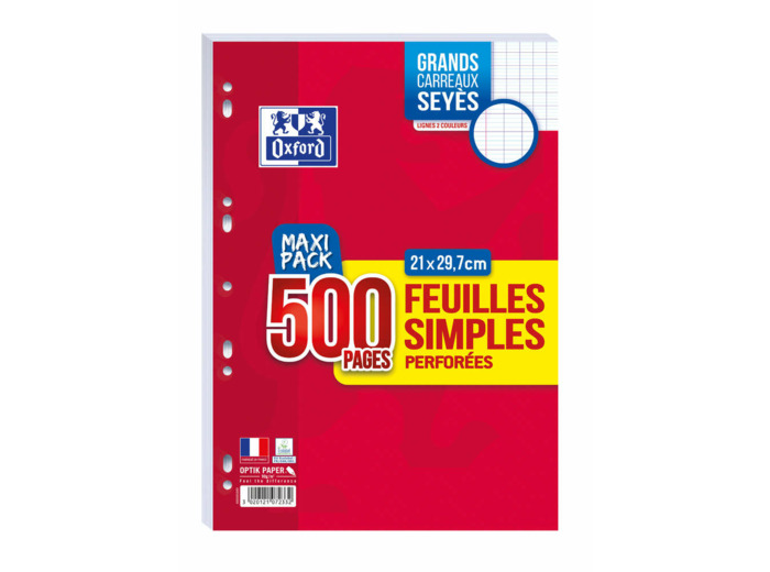 Feuillets mobiles 21x29.7 - Séyès - Pack de 500 pages