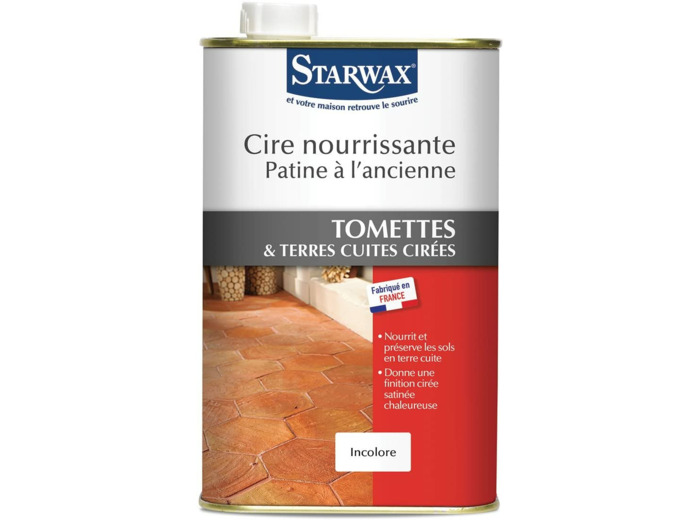 Cire patine à l'ancienne rouge pour sols en tomettes 1L