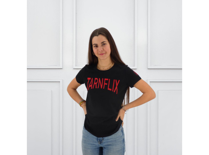 T-Shirt noir Tarnflix femme