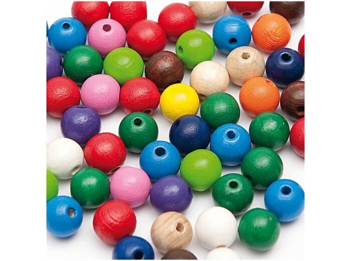 Perles en bois multicouleur 8 mm - Rico Design