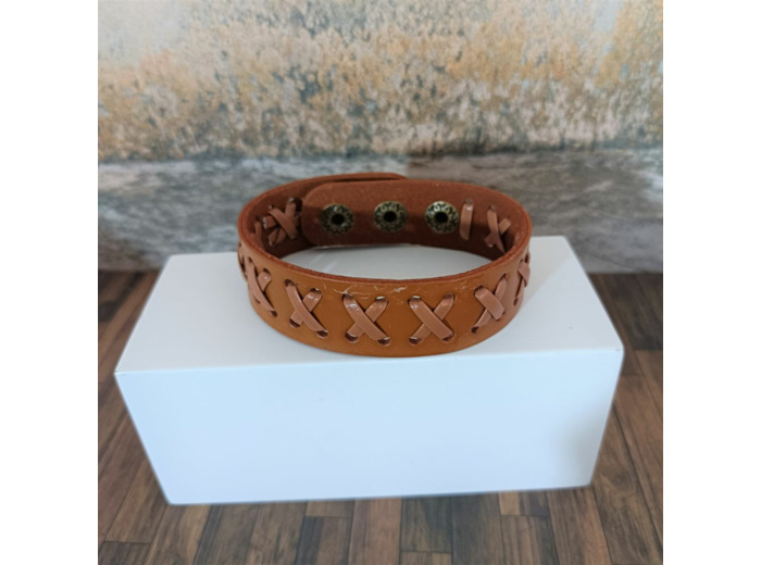 Bracelet cuir homme Camel 3