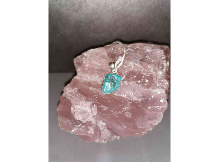 Pendentif en turquoise USA et monture argent 925/000