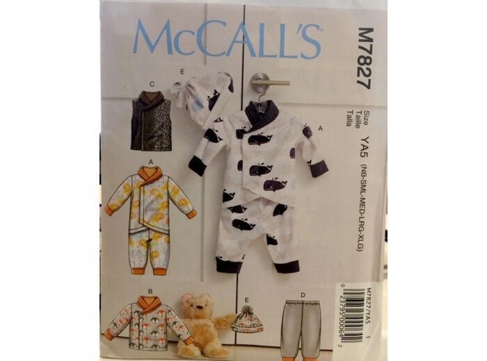 Patron veste, gilet, pantalon,chapeau pour bébé McCall's M7827