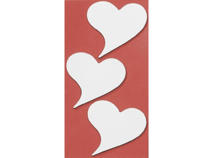 Lot de 3 stickers magnétique "Coeur"