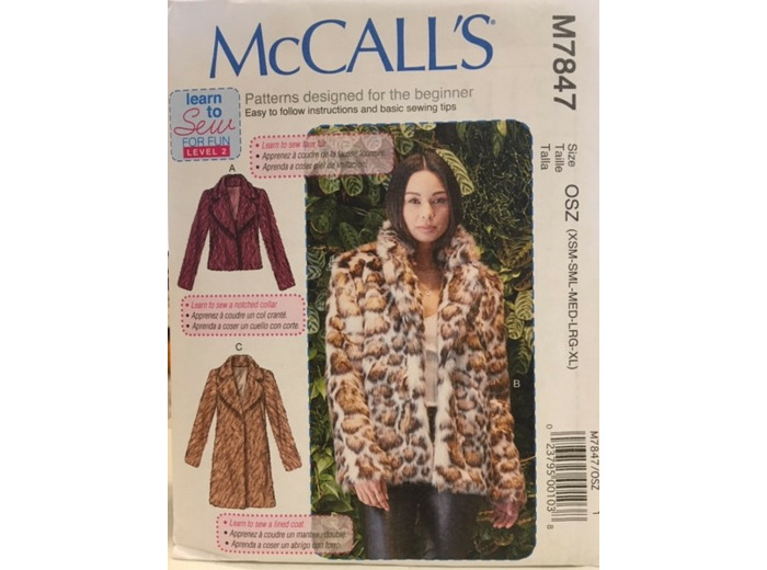 Patron  manteaux ajustés pour femme McCall's M7847