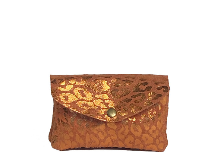 Farfouillette Porte-Monnaie Léopard Brillant Orange