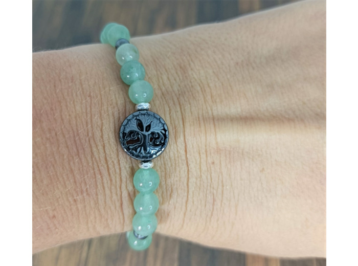 Bracelet aventurine/hématite arbre de vie