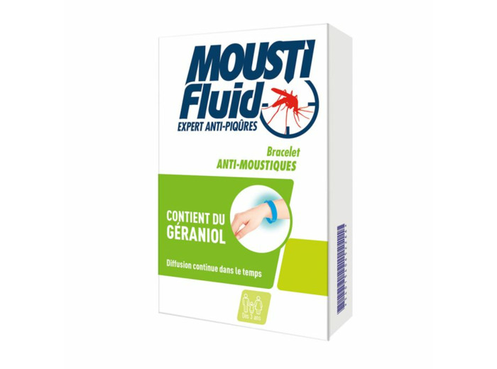 Bracelet anti-moustiques x1 Contient du géraniol Moustifluid