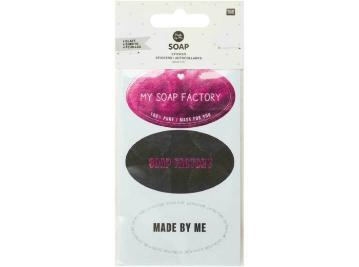 Kit autocollants pour savon, Graphic - 4 feuilles