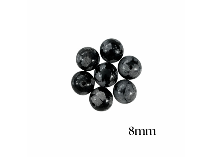 PERLES OBSIDIENNE MOUCHETÉE