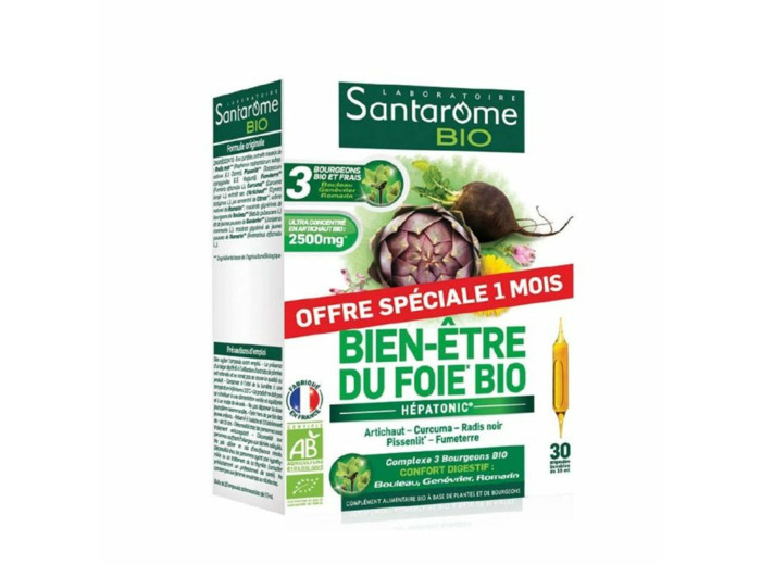 Bien Etre Du Foie Bio 30 Ampoules Santarome