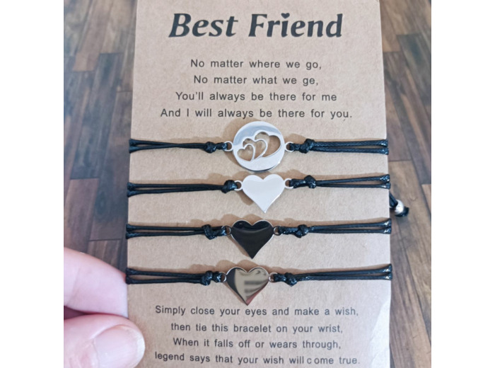 4 bracelets best friend cœur