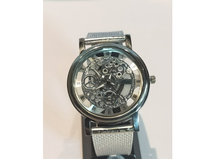 Montre creuse luxe argenté