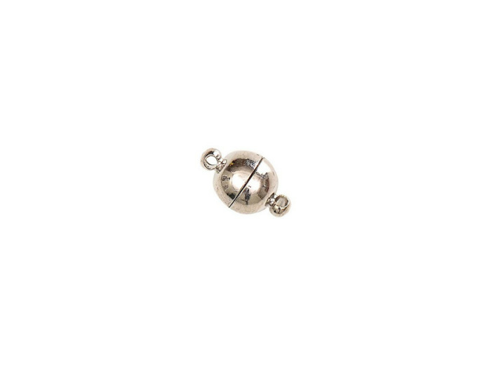 Fermoir magnétique rond 8 mm couleur argent