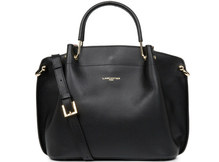 Lancaster Foulonne Double Grand Sac A Main Louisa 470-19 Noir In Naturel