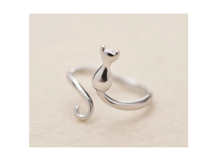 Bagues chat en argent