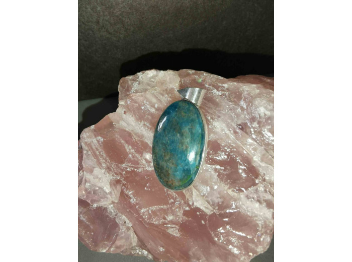 Pendentif Apatite bleue argent 925/000
