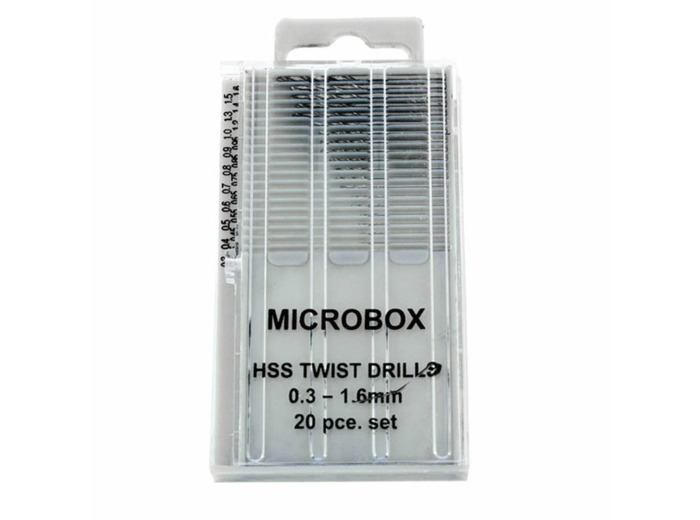 20 Mini Forets acier de 0.30 à 1.6
