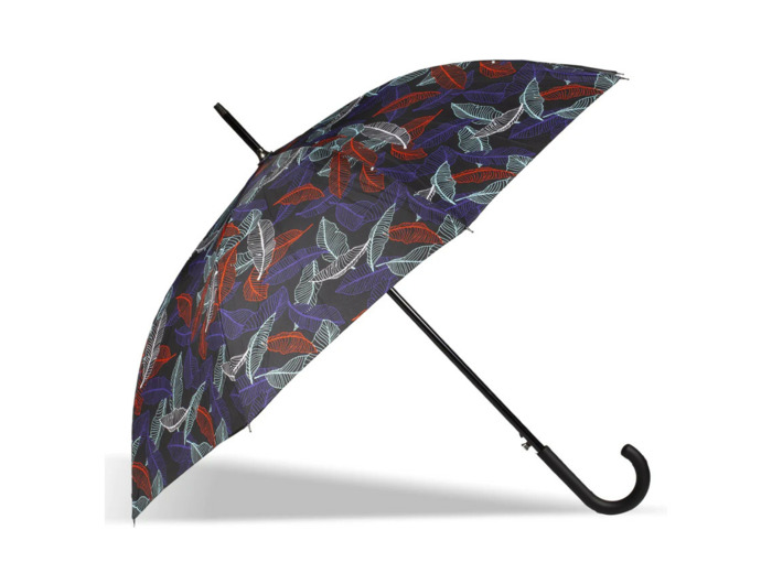 Isotoner Parapluie Canne Feuilles Tropicales