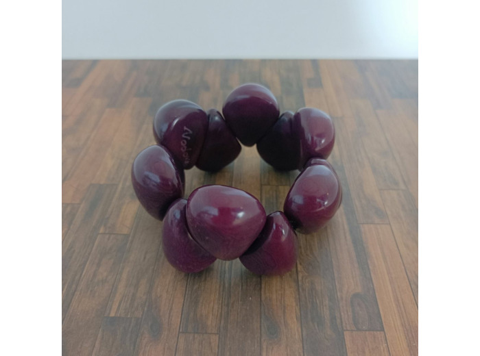 Bracelet Kim pourpre en ivoire végétal