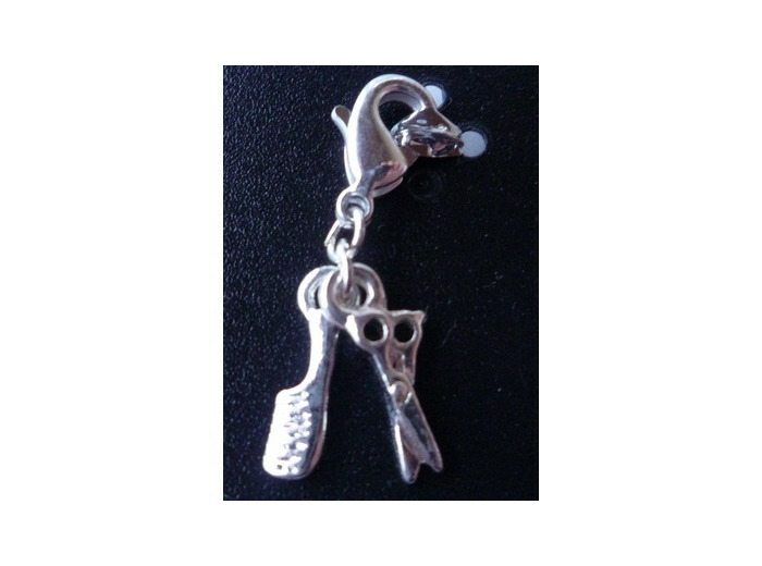 Pendentif ciseaux et peigne argent