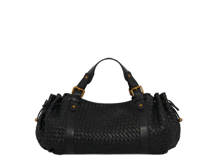 Gérard Darel Le 24 Heures Sac À Main Cuir Tressé Noir