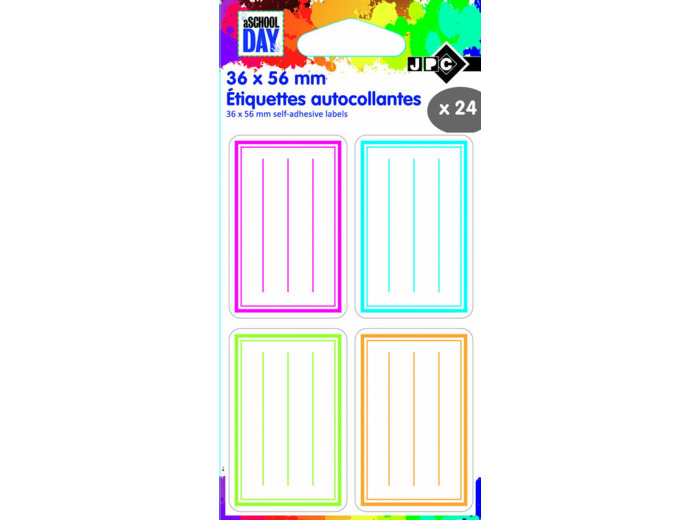 Etiquettes scolaires - Couleurs assorties