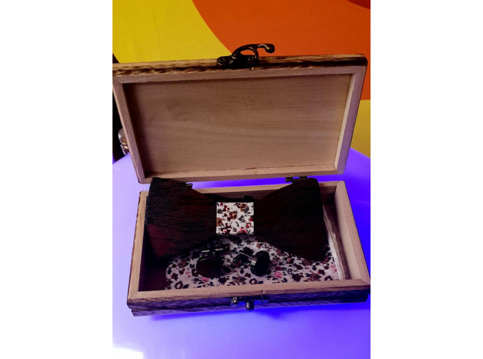Coffret noeud papillon bois