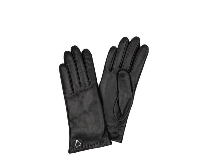 Lancaster Gants Femme En Cuir Et Cachemire Taille 7 Noir