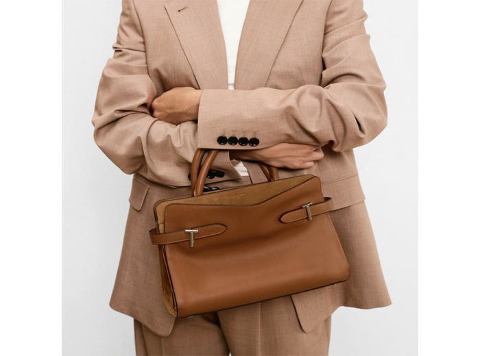 Le Tanneur Emilie Sac Porté Main Bi Matière Tan