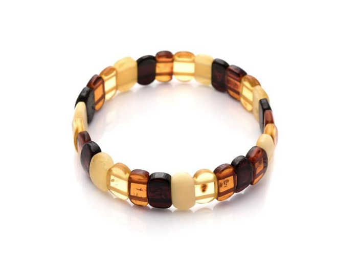 BRACELET PLAQUETTE AMBRE MULTICOLORE