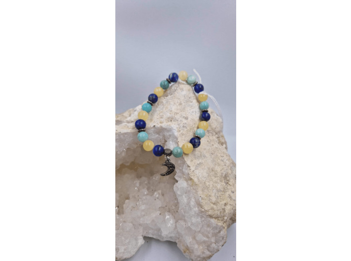 Bracelet lapis lazuli judeiste amazonite OLPA2115