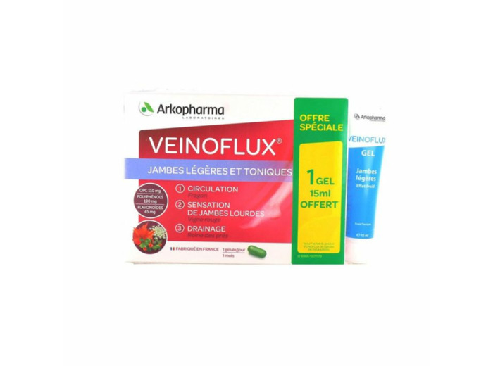 Compléments alimentaires Jambes légères + Gel effet froid offet Veinoflux Arkopharma