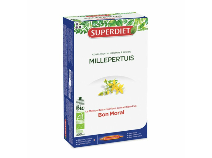 Millepertuis Bio Bon Moral 20 Ampoules 15 ml Superdiet