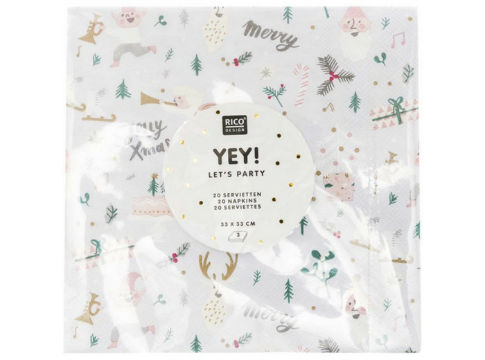 Serviettes de table en papier Noël - Rico Design