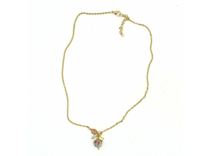Collier ras de cou rose Yuna