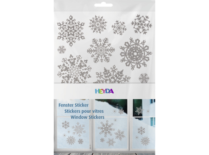Stickers pour fenêtres "Flocons" - Argent
