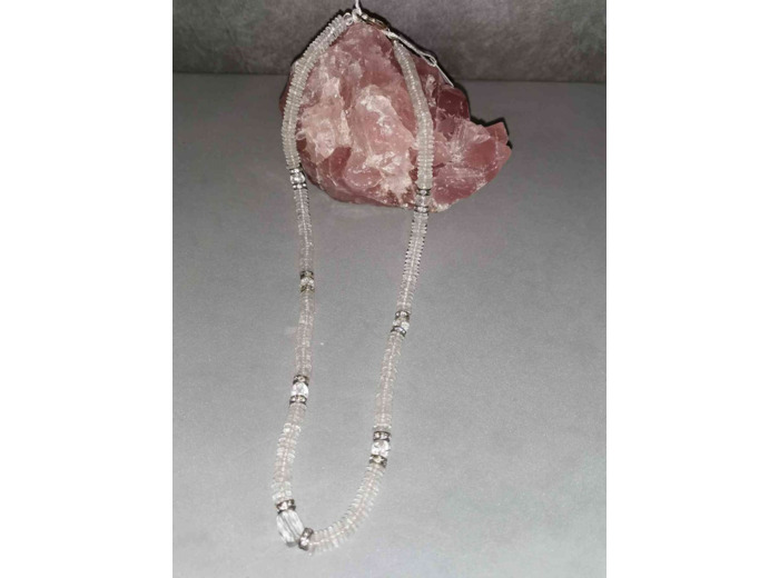 Collier cristal de roche création qualité extra 50cm