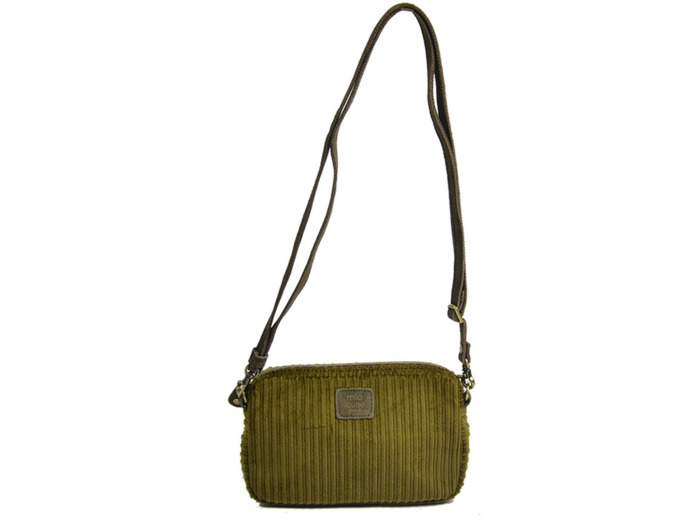 Mila Louise Trotty VFR1 Mini Sac Trotteur Velours Fumé Kaki